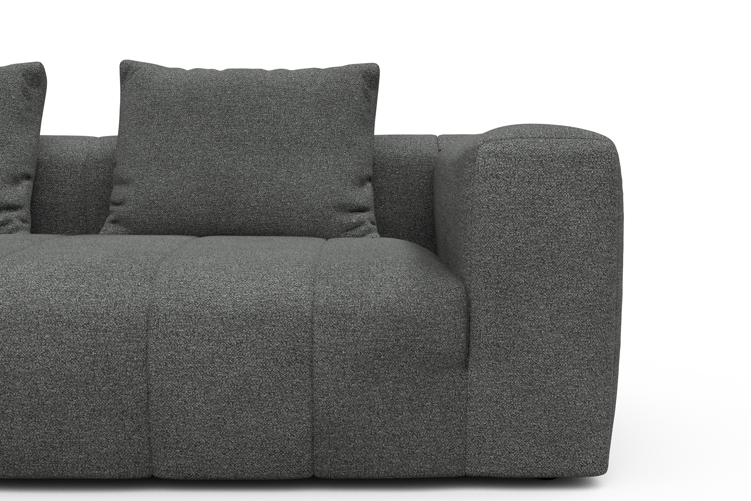 Sofa Hugo 3-Sitzer Boucle-Ash-Grey