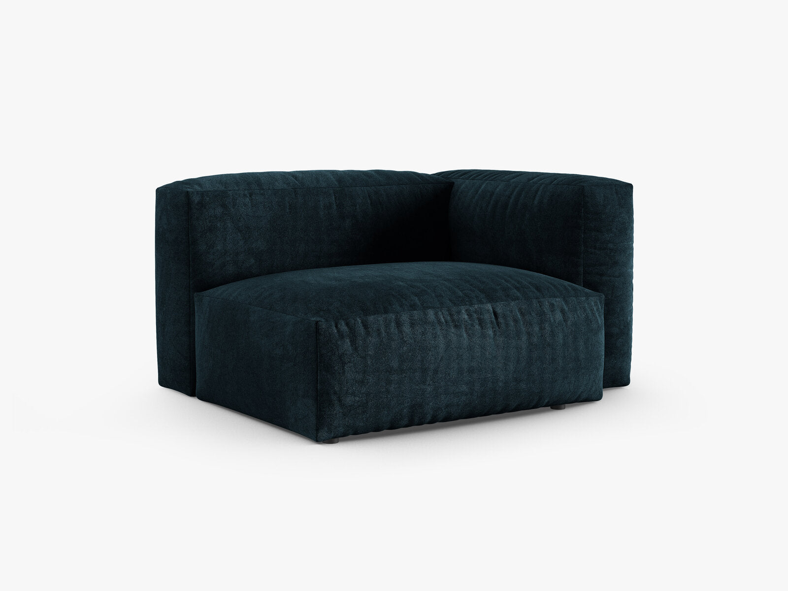 Micadoni Eckmodul mit Armlehne Martina 1-Sitzer 90cm Sitztiefe Rechts Samt Vogue Dunkel Petrol