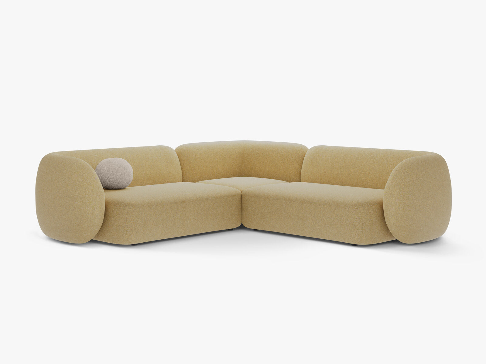 Micadoni Ecksofa Kate 5-Sitzer Strukturierter Stoff Sonnenblumen Melange