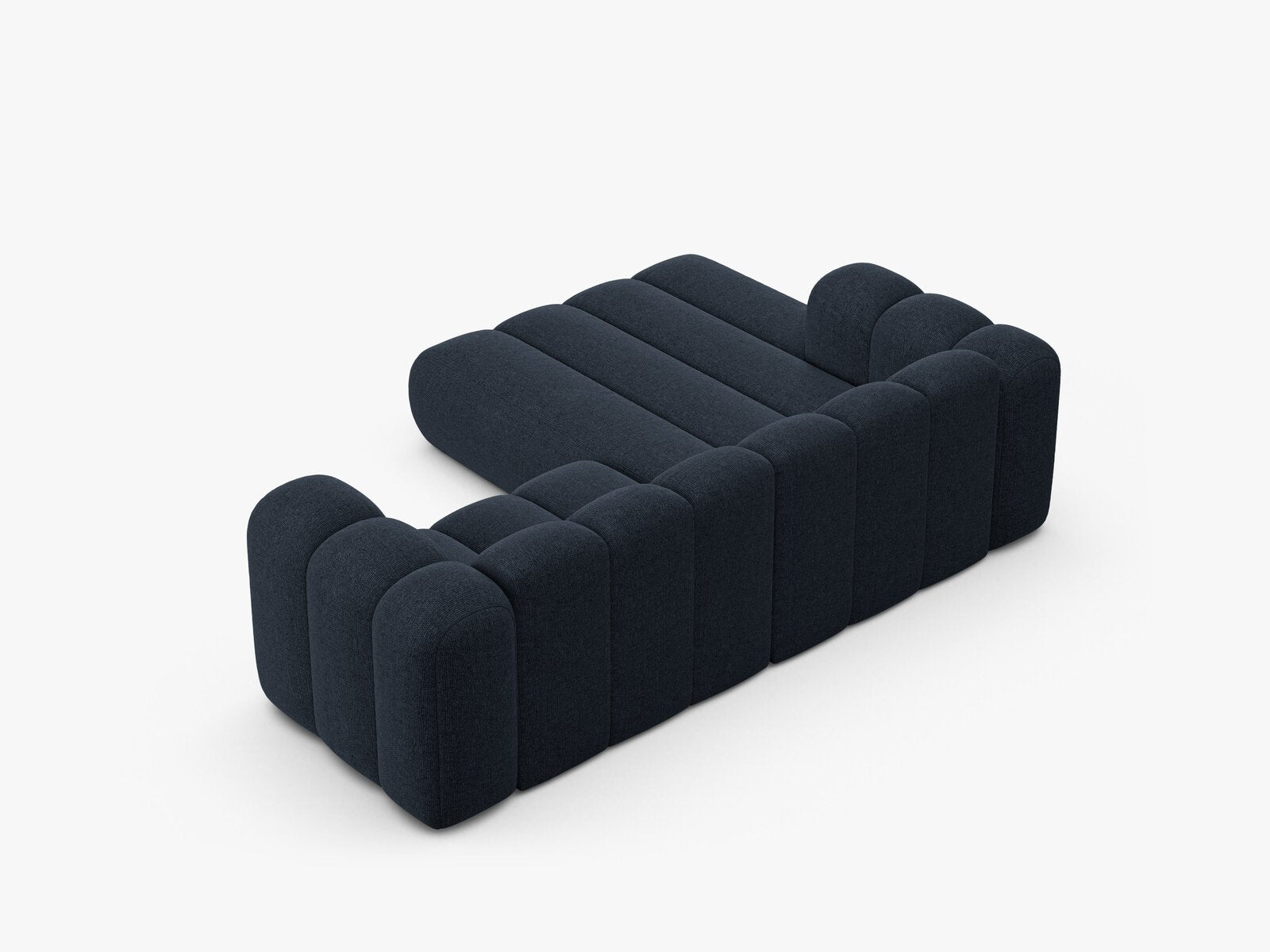 Micadoni Modulares Ecksofa Lupine 3-Sitzer Links Chenille Eden Marineblau