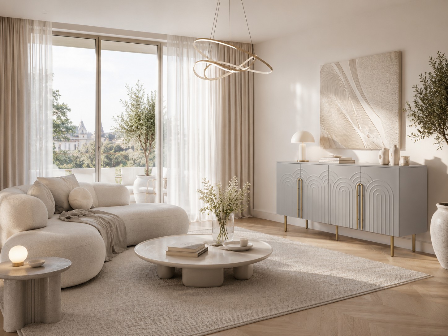 Livin Hill Sideboard Stilig, Beine Hellgrau/Goldfarben