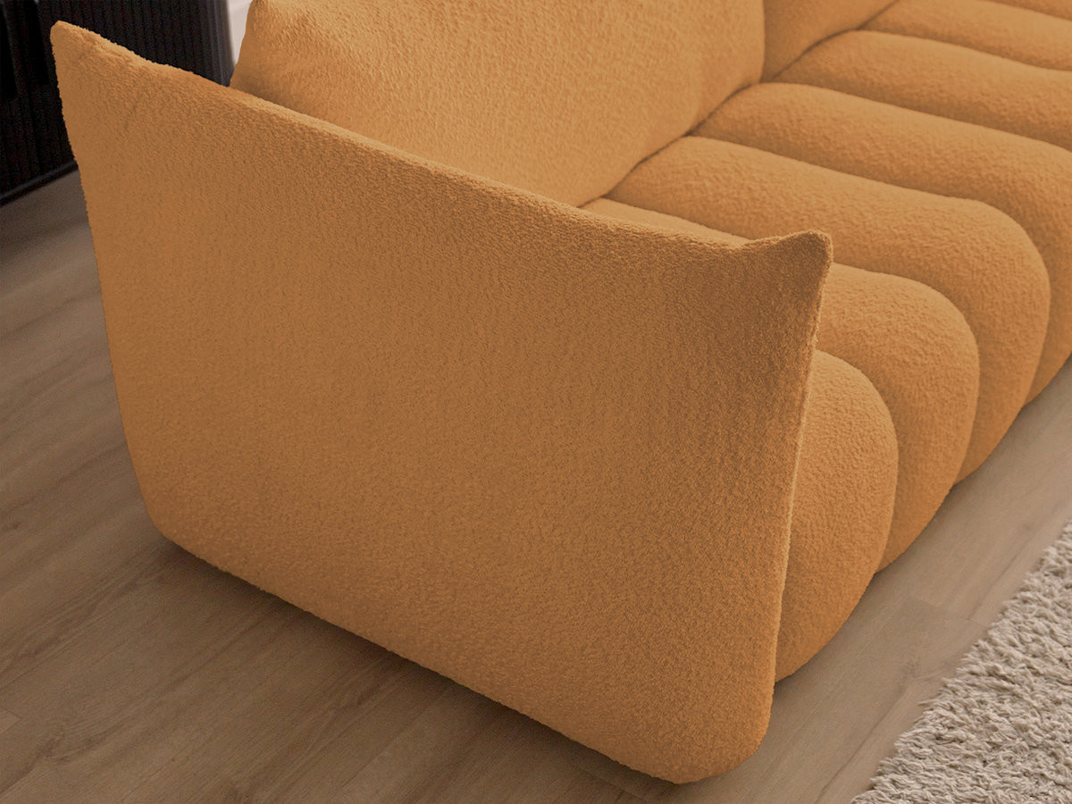 Bobochic Azra Sofa 3-Sitzer Bouclé-Stoff Gelb