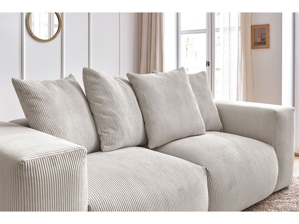 Bobochic Voltaire Sofa 3-Sitzer 248 × 100 cm Cordsamt Beige