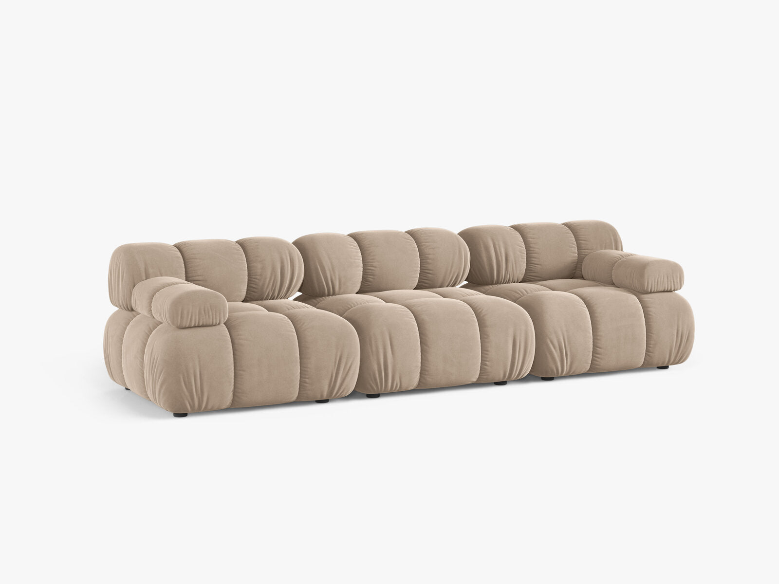 Micadoni Modulares Sofa Bellis 3-Sitzer Samt Venus Beige