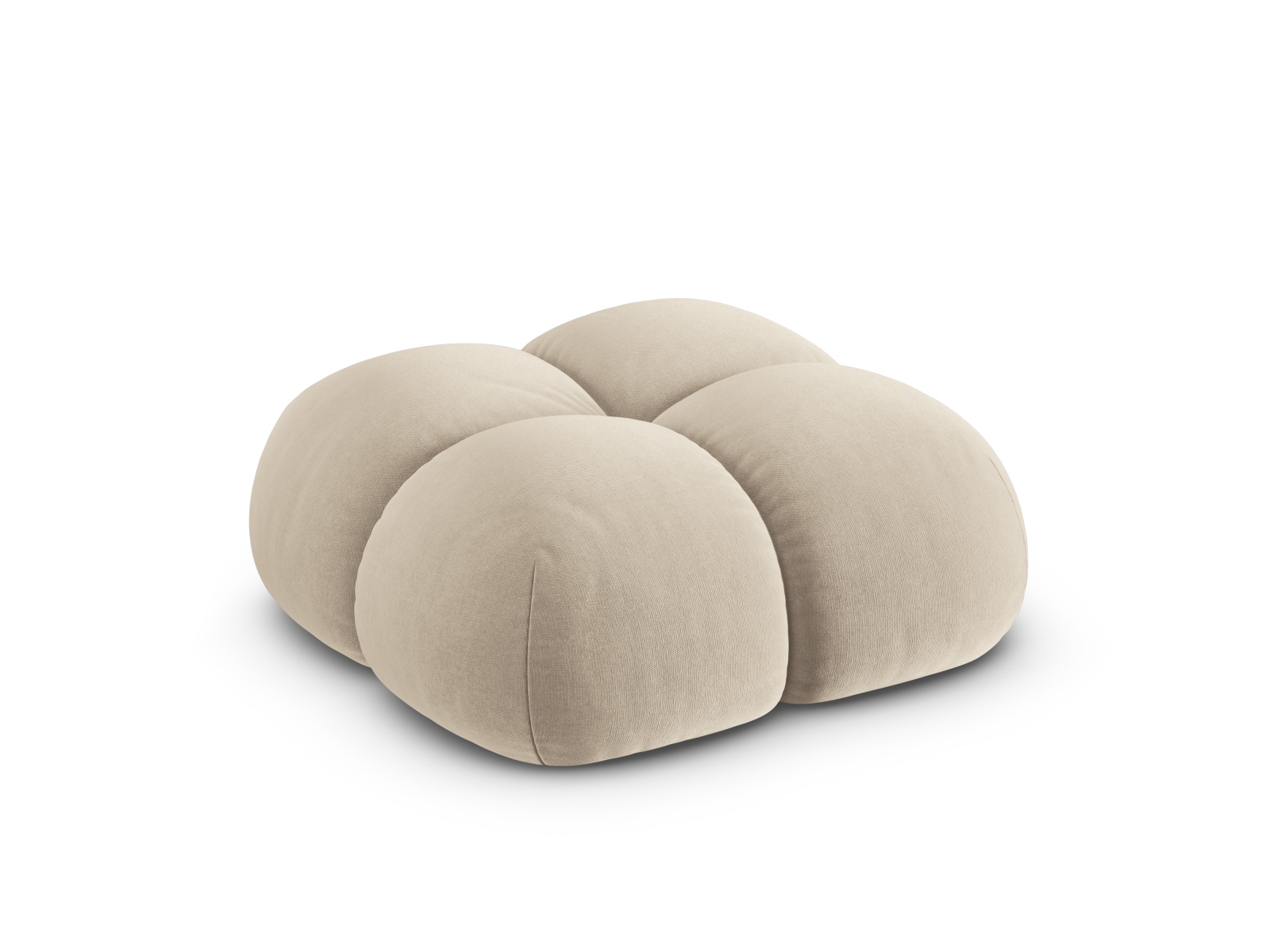 Cosmopolitan Design Pouf Loretto Samt Vogue Helles Beige