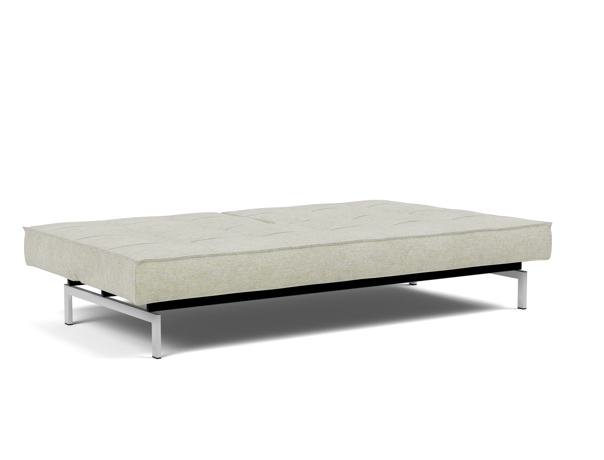Schlafsofa Splitback Flachgewebe Avella 280-Sand Beine Chrom