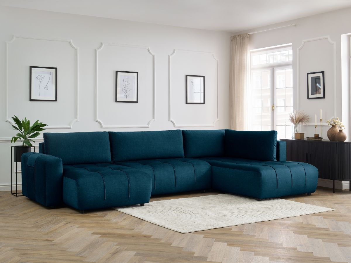 Bobochic Arsene Wohnlandschaft Samt Blau Ecke links