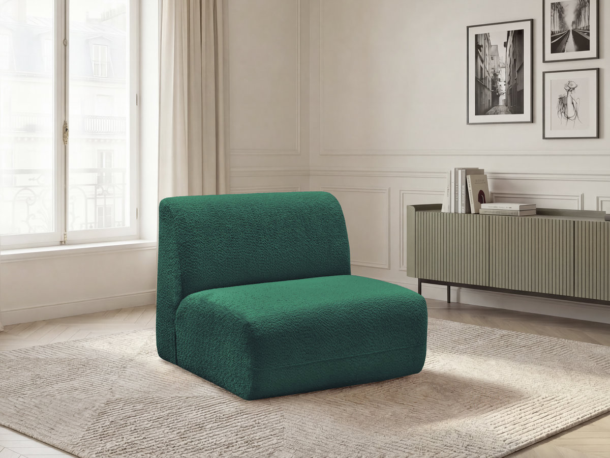 Bobochic Anda Sofamodul 1-Sitzer 84 × 103 cm Chenille Dunkelgrün