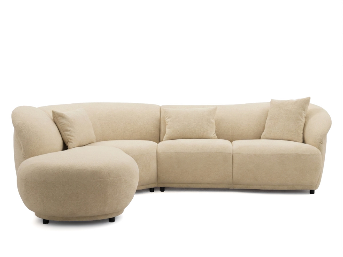 Bobochic Nora Ecksofa Chenille Beige Ecke links