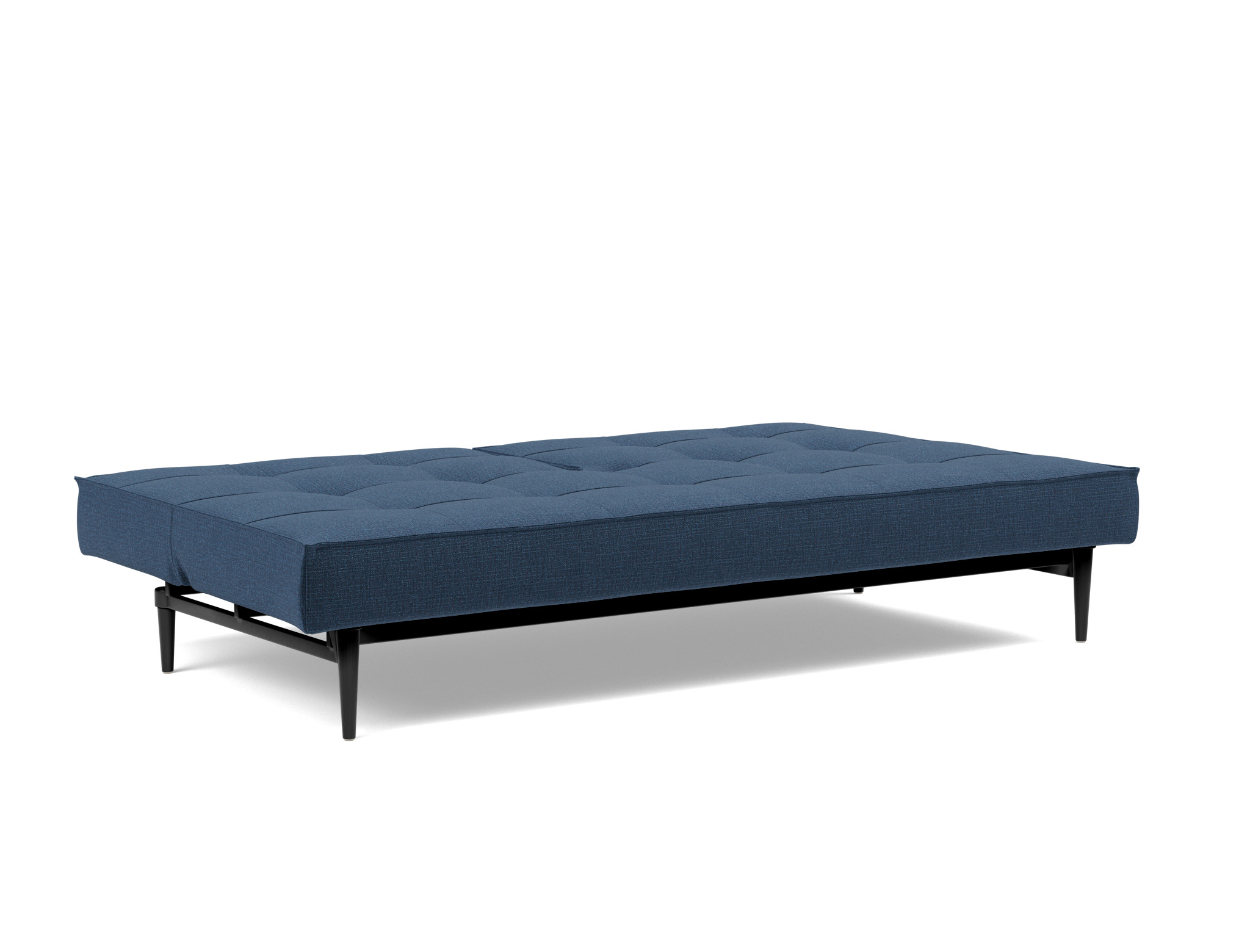 Schlafsofa Splitback Chenille Esina 414-Indigo-Blue Beine Styletto Eiche schwarz