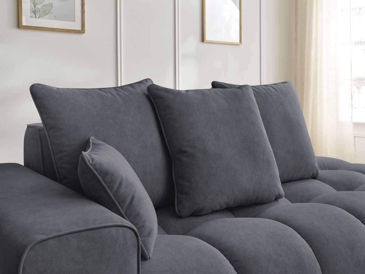 Bobochic Mont-blanc Sofa 4-Sitzer Samt Dunkelgrau Armlehne links