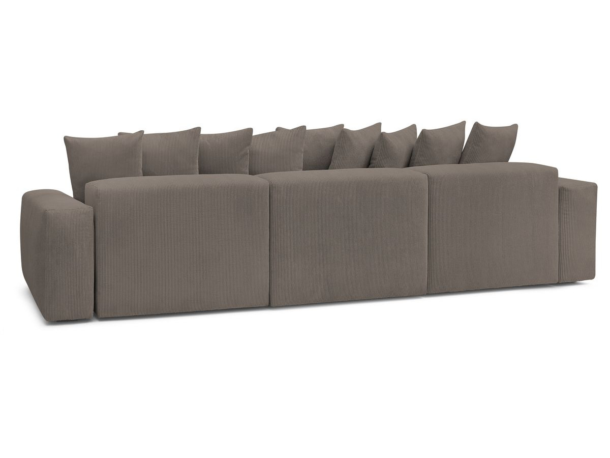 Bobochic Voltaire Wohnlandschaft mit Pouf 420 × 174 cm, Liegefläche 135 × 345 cm Cordsamt Taupe