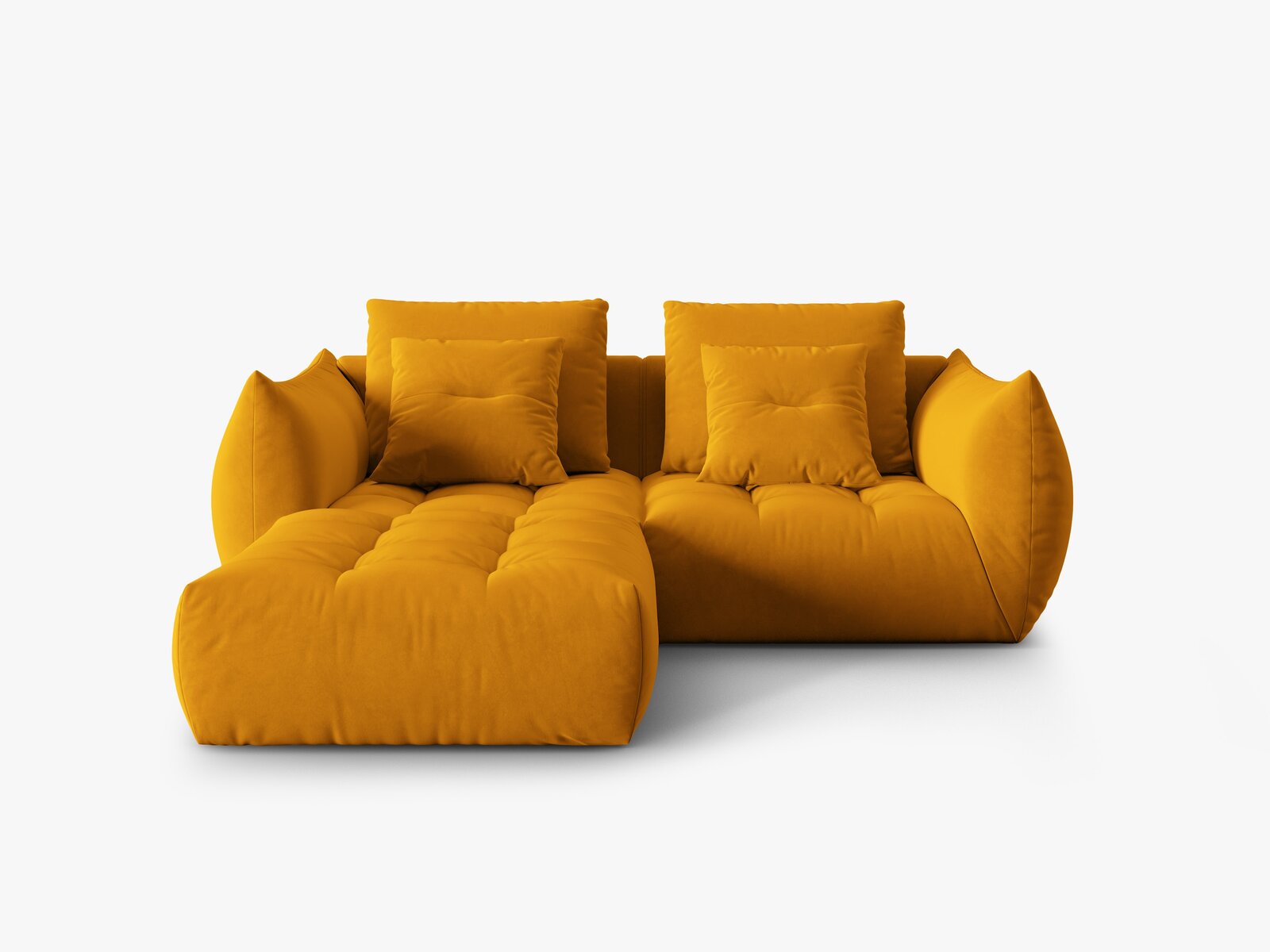 Micadoni Ecksofa Bloom 3-Sitzer Samt Gelb