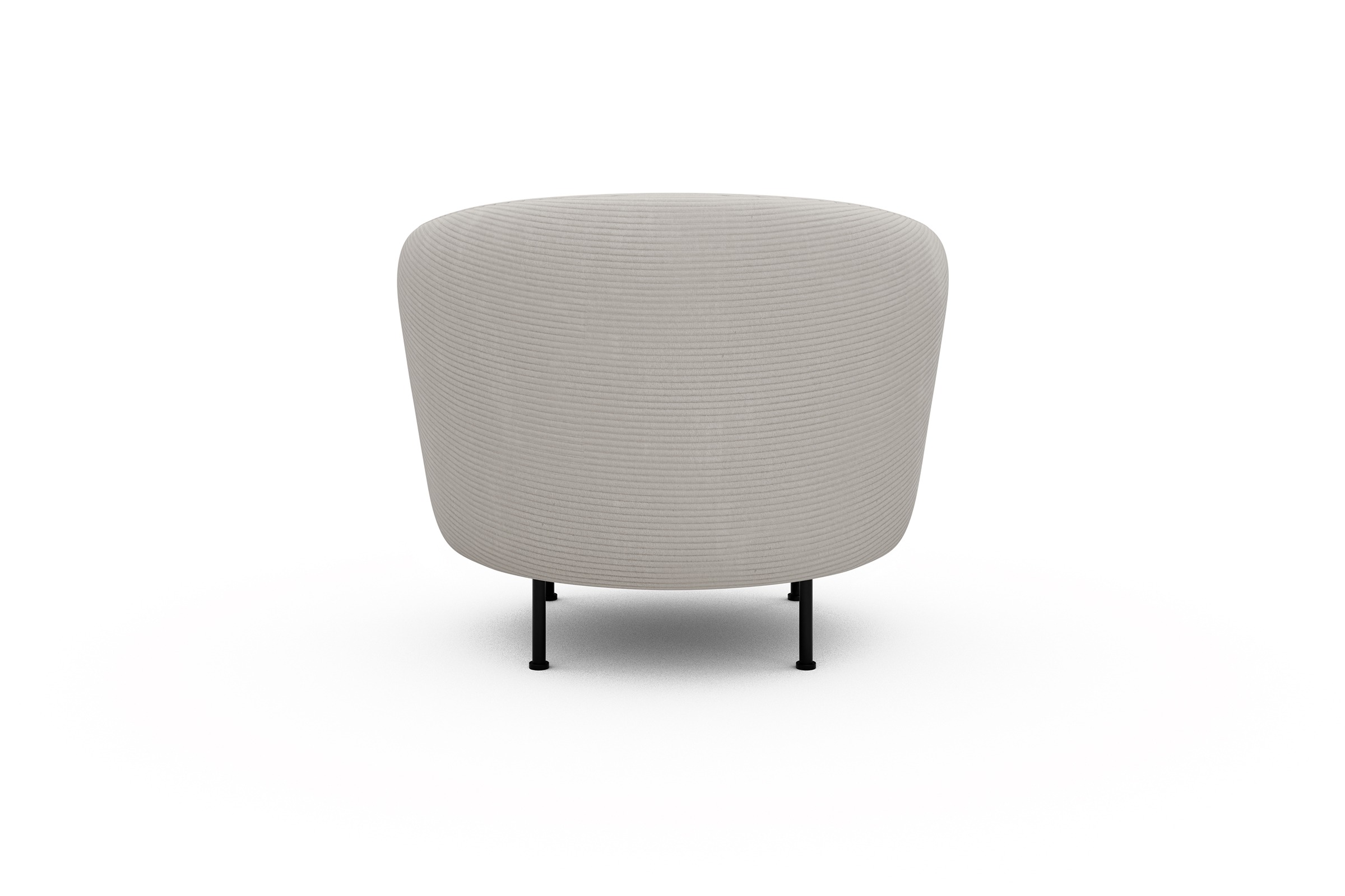 Sessel Ronda Metallbeine Schwarz Corduroy-Ivory