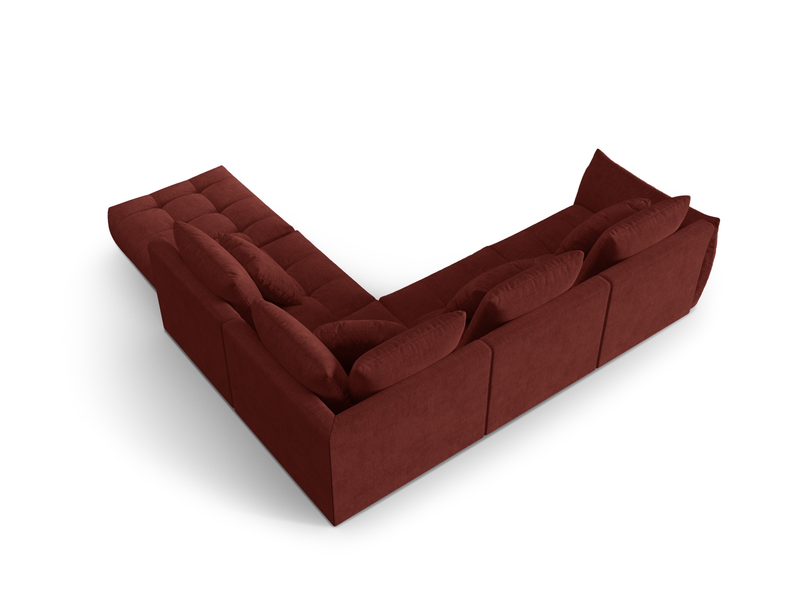 Micadoni Ecksofa Bloom 5-Sitzer Rechts Strukturierter Stoff Rot