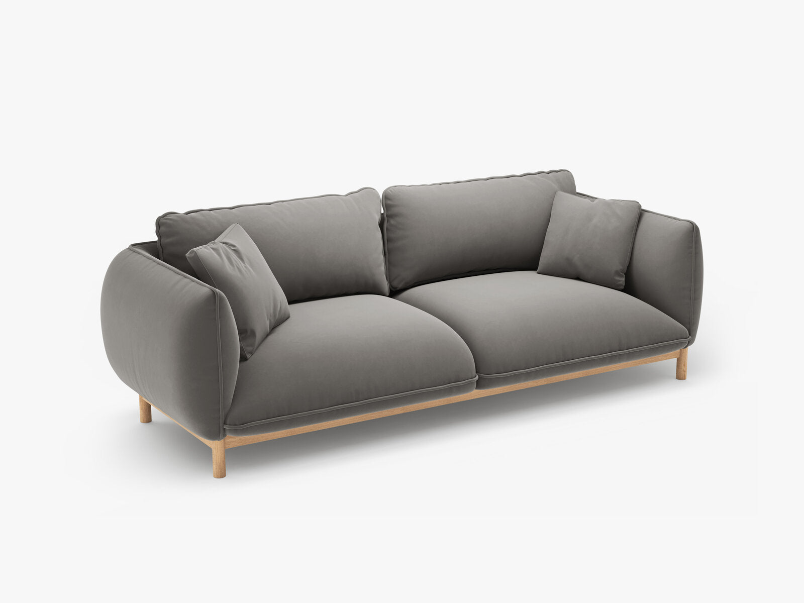 Micadoni Ada Sofa 3-Sitzer Samt Casino Grau
