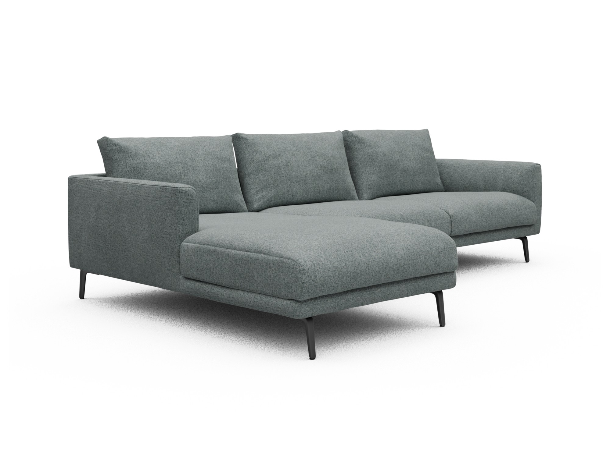 Skandi Home Ecksofa Karl Chaiselongue links mit 2,5-Sitzer Casone-Light-Mixed-Green moebelfaktor