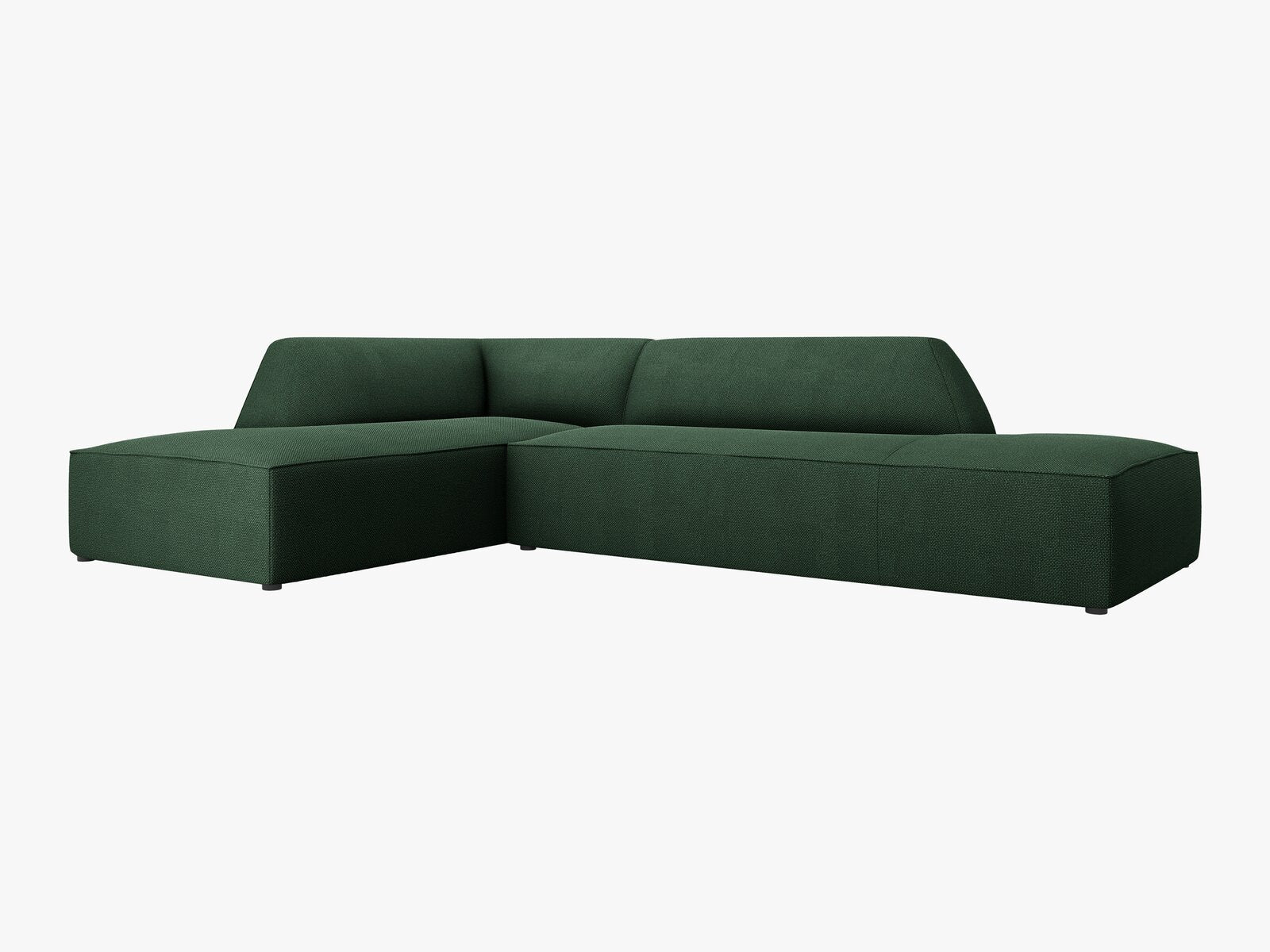 Micadoni Ecksofa Ruby 4-Sitzer Links Strukturierter Stoff Ottawa Grün