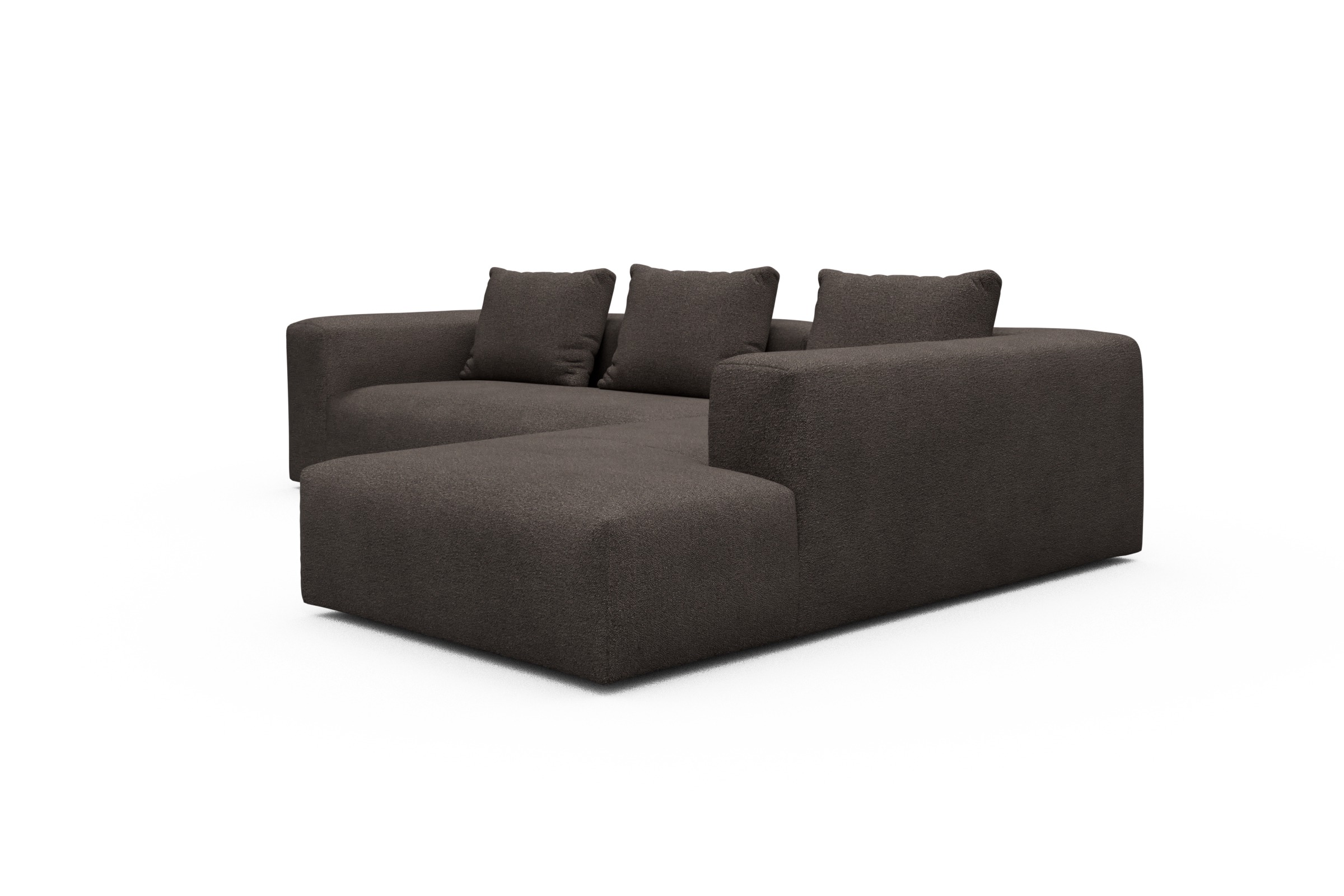 Ecksofa Fred Relax-Ecke rechts mit 2,5-Sitzer Boucle-Taupe