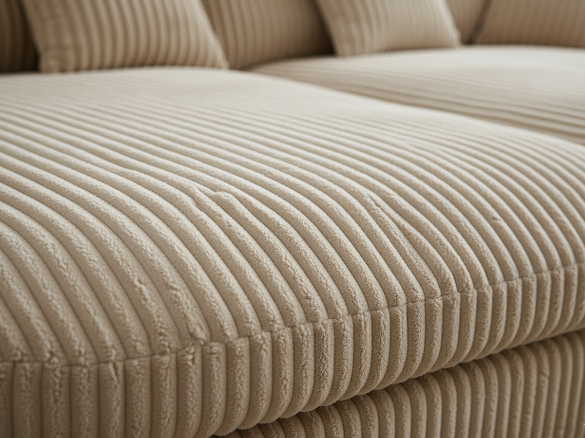 Bobochic Belem Sofa 3-Sitzer Breitcord weich Taupe
