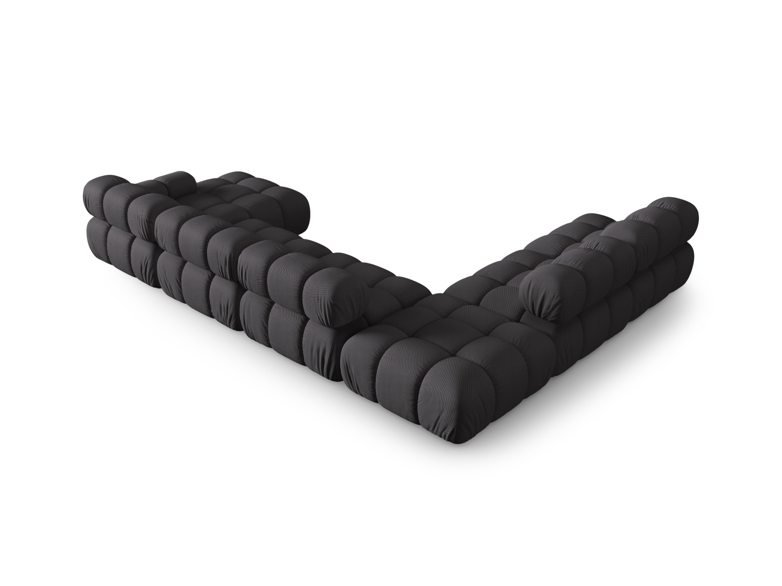 Micadoni Modulares Panorama Ecksofa Bellis 7-Sitzer Links 3D-Stoff Sonic Espresso