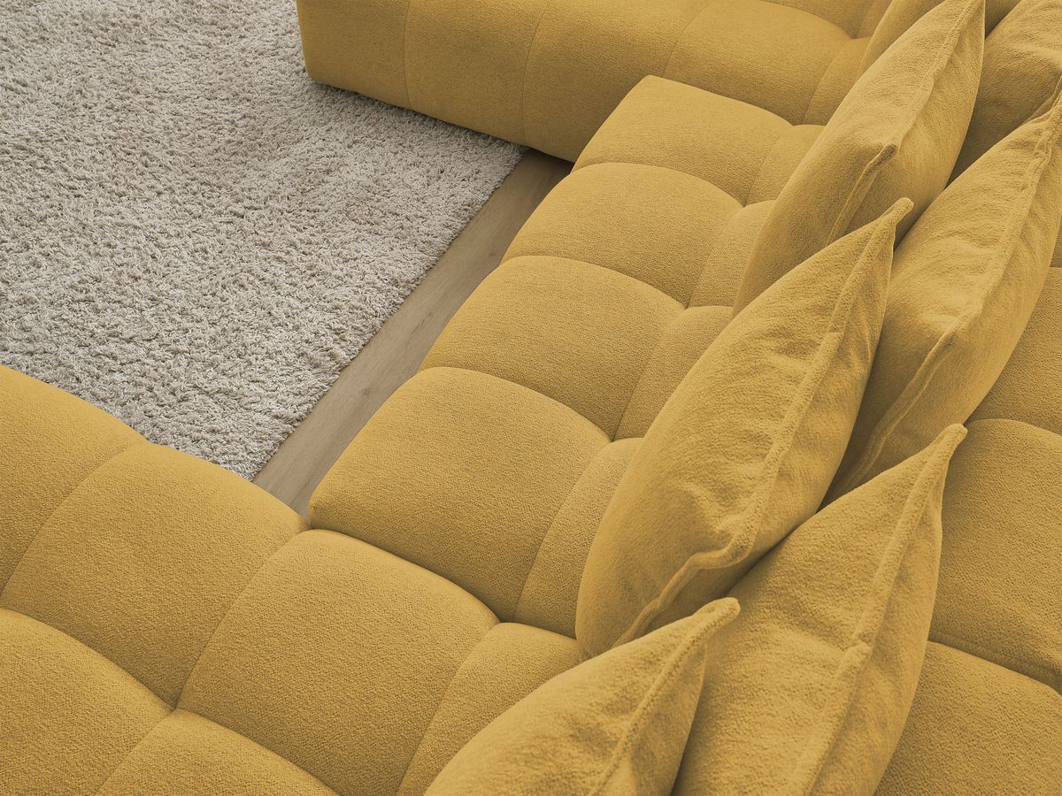 Bobochic Everest Wohnlandschaft, 14 Kissen Melange-Stoff Gelb Ecke rechts
