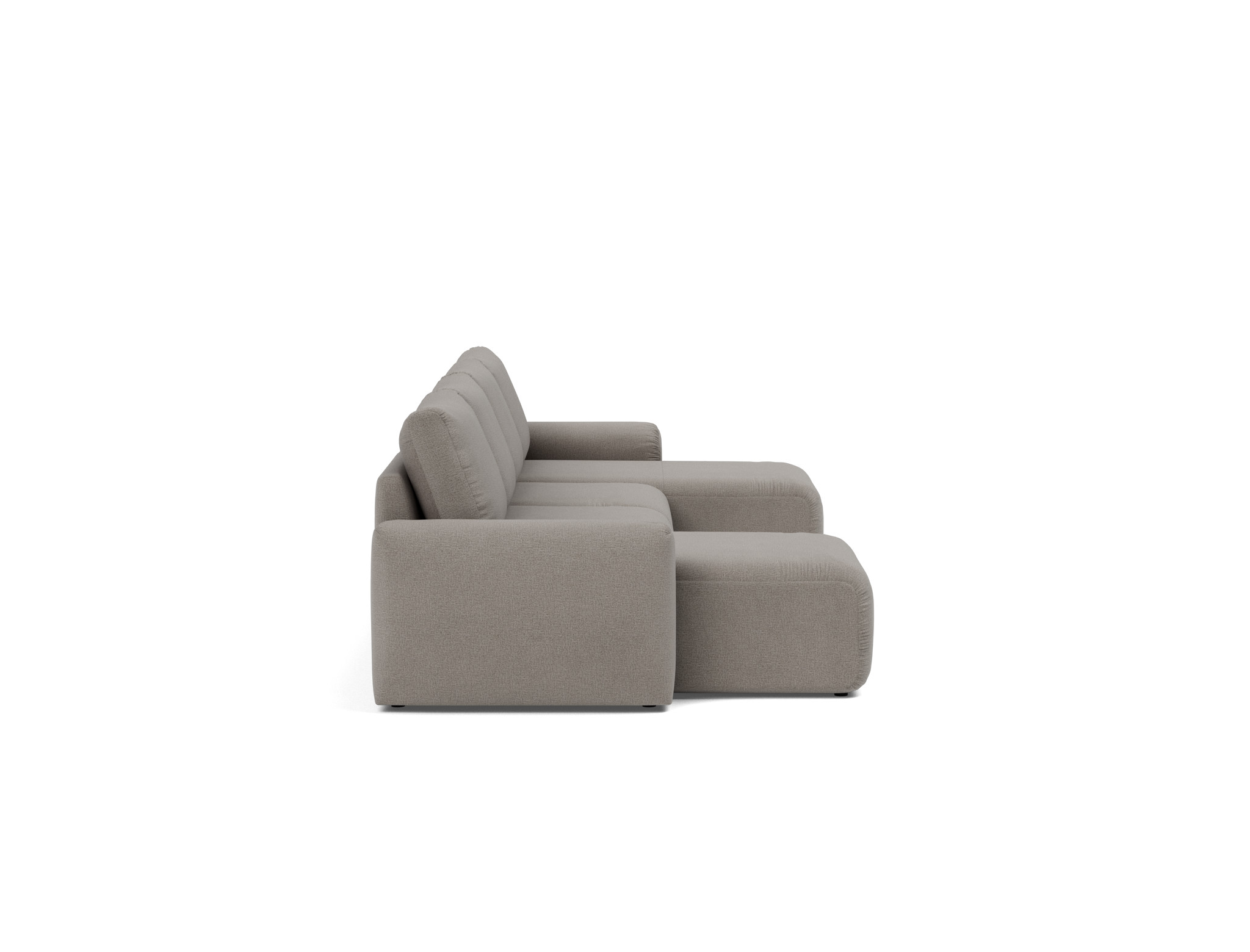 Schlafsofa Norum U-Form mit Chunky-Armlehnen Flachgewebe Mixed Dance 521-Grey