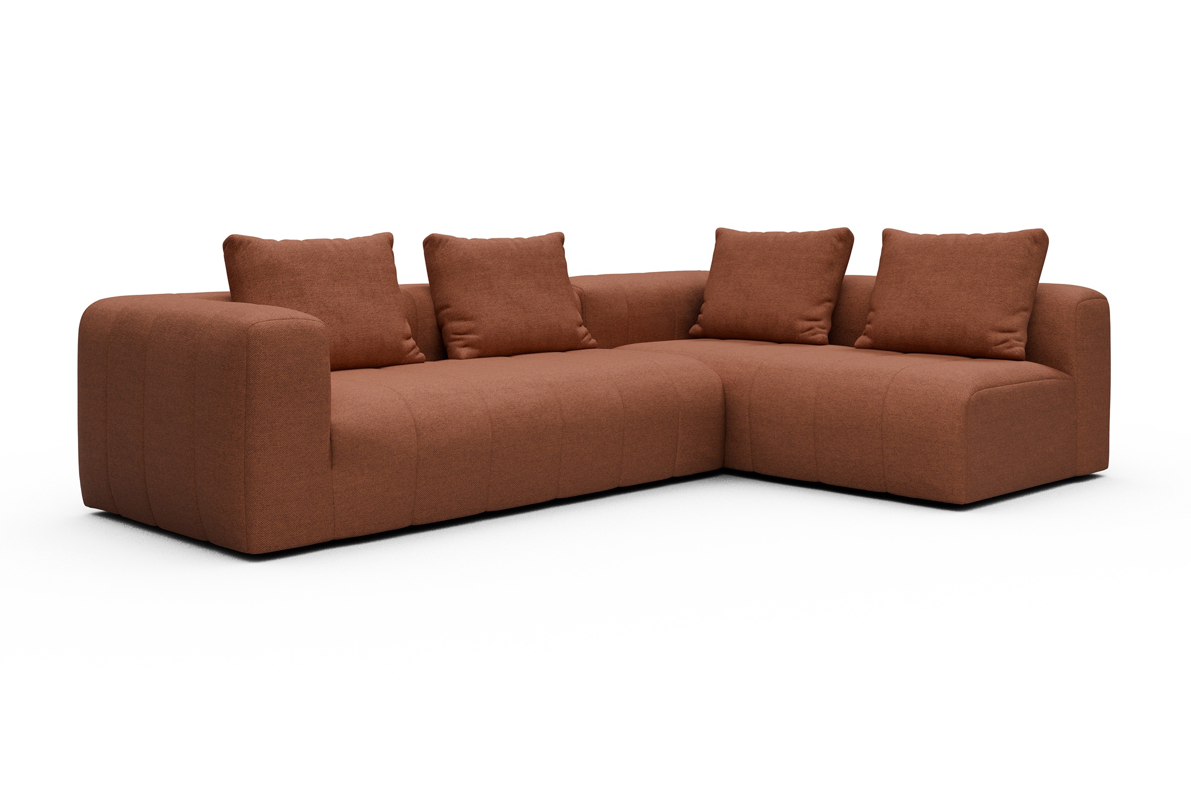 Ecksofa Hugo 2x 2,5-Sitzer Armlehne links Weda-Rust