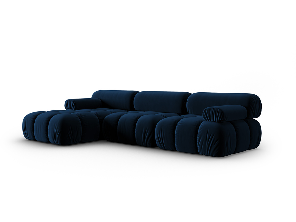 Cosmopolitan Design Modulares Ecksofa Cortina 4-Sitzer Samt Bluvel Königsblau Links