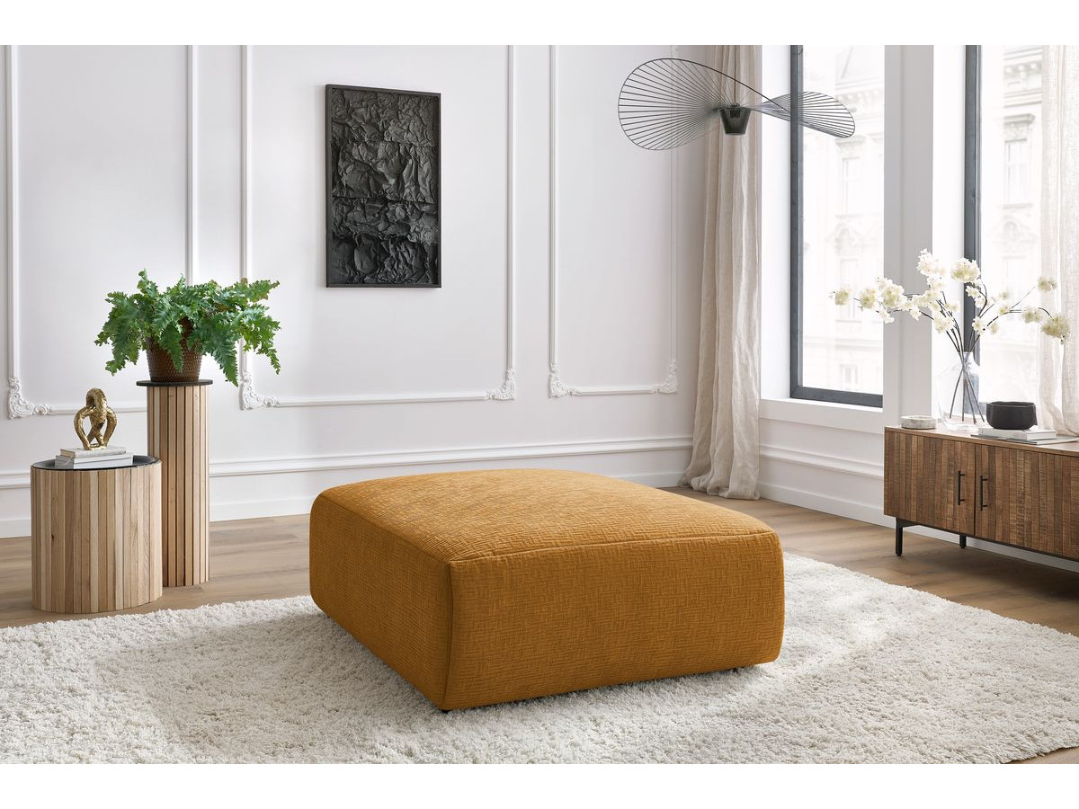 Bobochic Jeanne Pouf 95 × 117 cm Strukturstoff Gelb