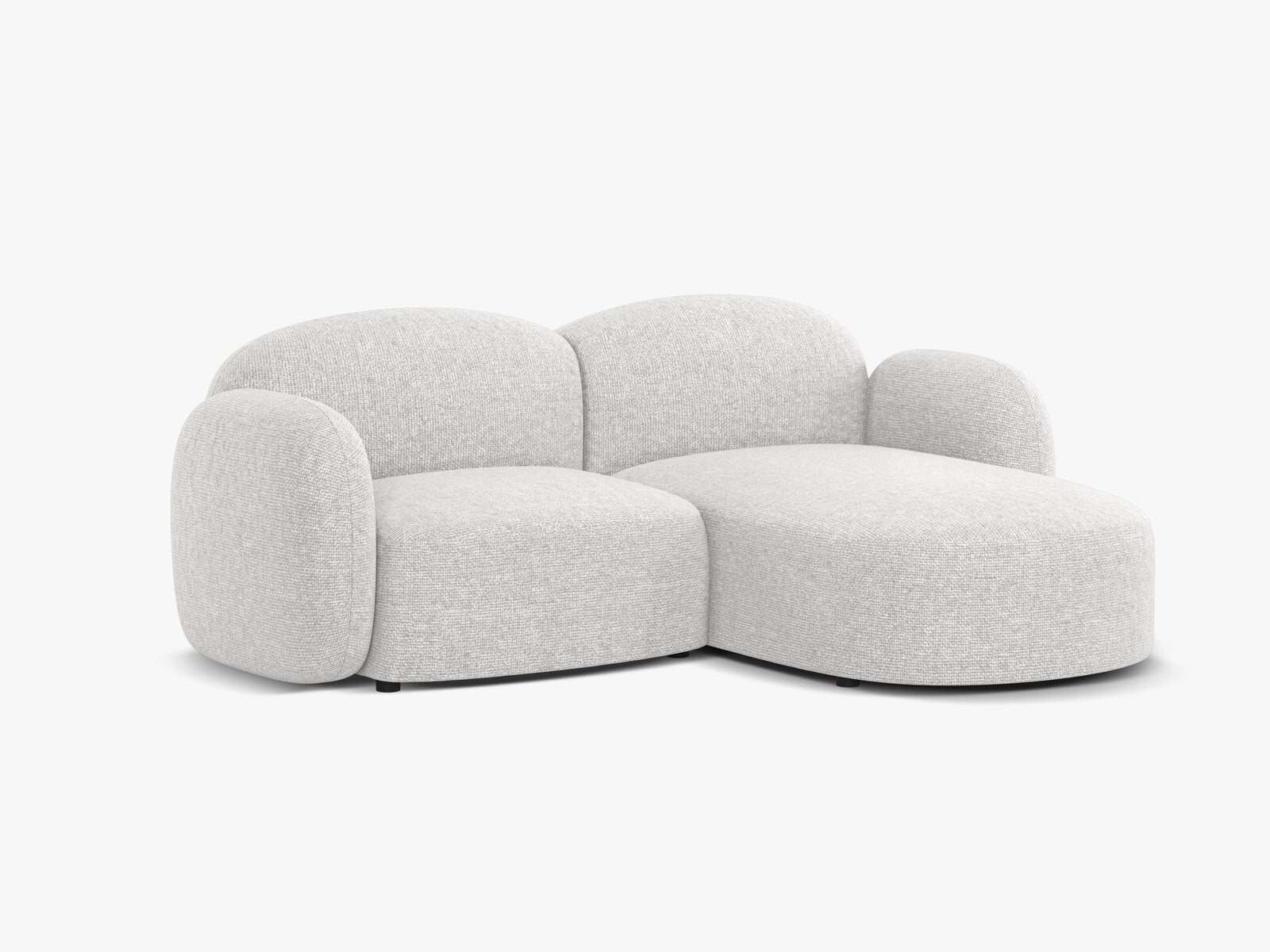 Micadoni Ecksofa Blair 3-Sitzer Rechts Chenille Eden Silber