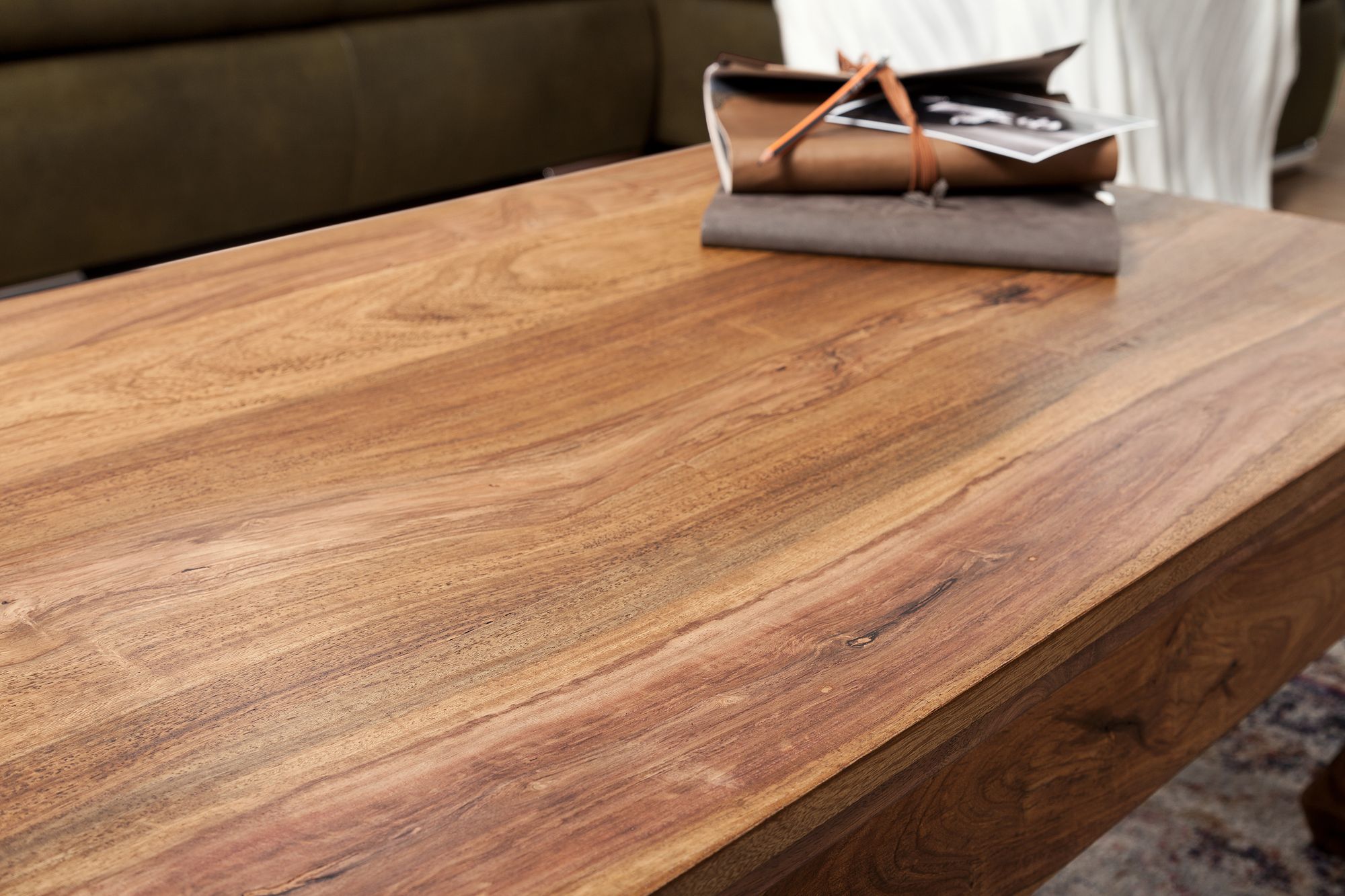 Couchtisch Rognan Massivholz Dunkelbraun 110 × 60 cm