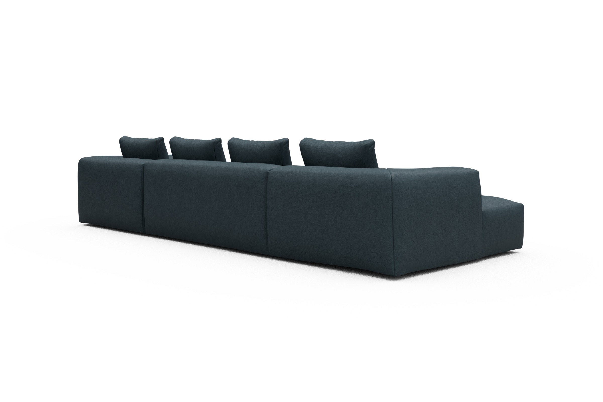 Wohnlandschaft Fred Relax-Ecke rechts mit 2-Sitzer und Chaiselongue links Denari-Royal-Blue