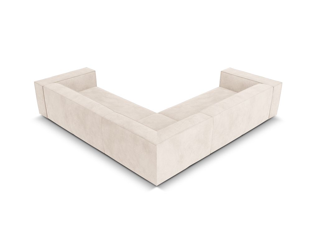 Cosmopolitan Design Symmetrisches Ecksofa Turin 5-Sitzer Strukturierter Stoff Rosario Helles Beige