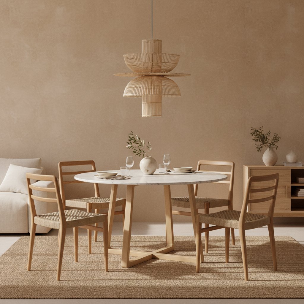 Raw Materials Pendelleuchte Rattan asymmetrisch