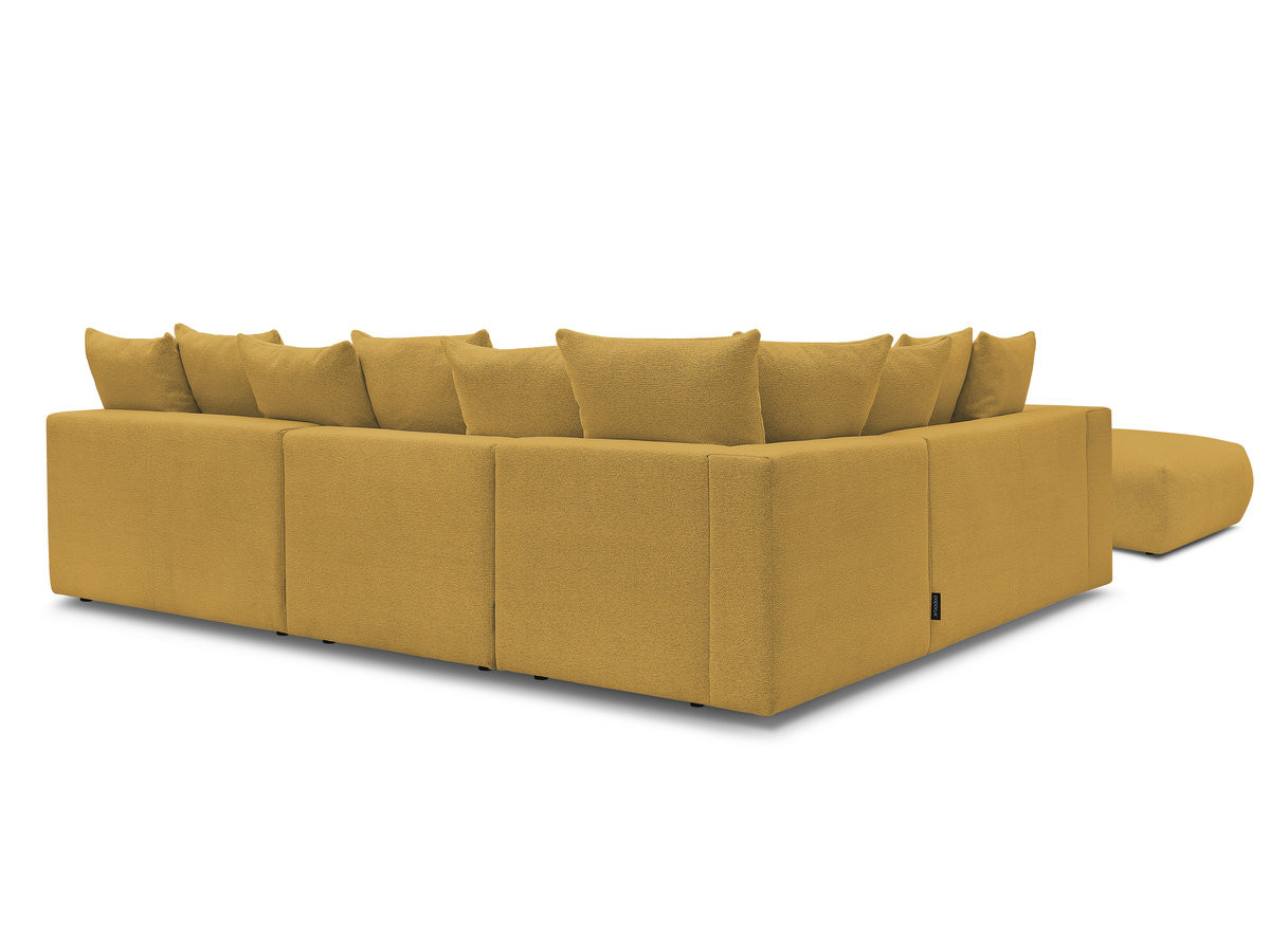 Bobochic Voltaire Ecksofa mit Pouf 322 × 268 cm Melange-Stoff Gelb Ecke links