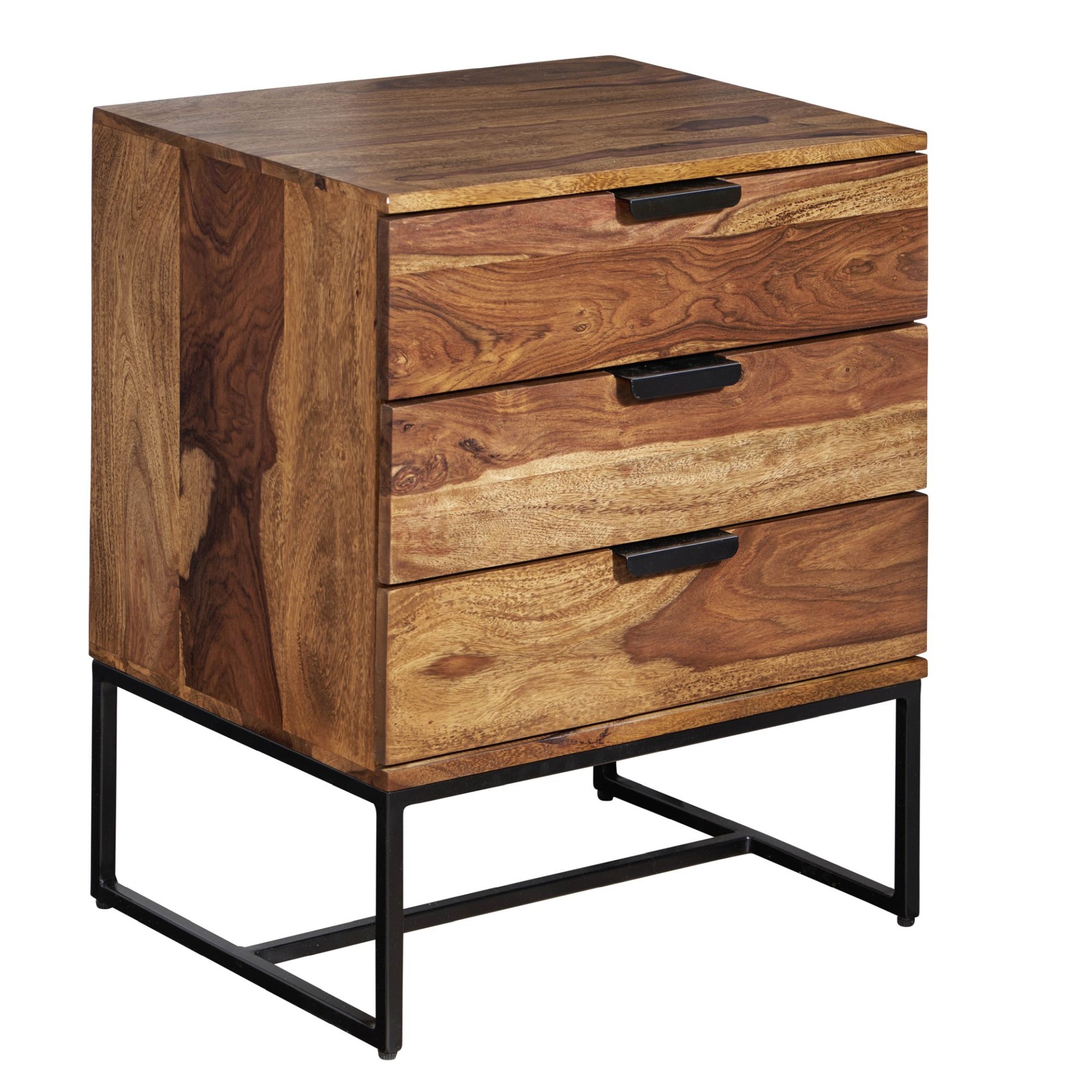 Nachttisch Audnedal Massivholz Dunkelbraun 50 × 40 × 65 cm