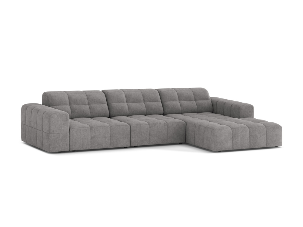 Cosmopolitan Design Ecksofa Chicago 4-Sitzer Chenille Eden Hellgrau Rechts