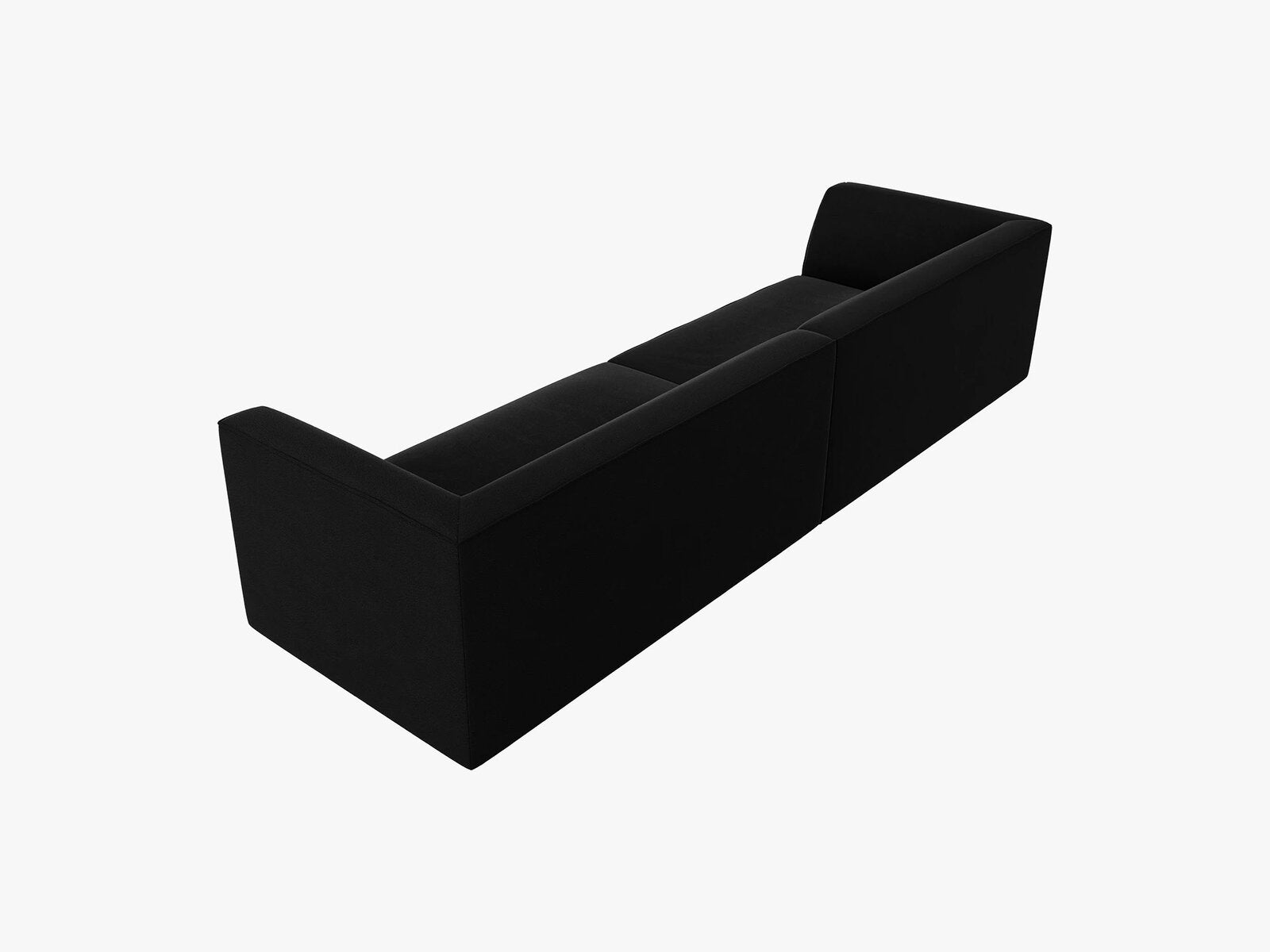 Micadoni Sofa Ruby 4-Sitzer Samt Salvador Schwarz