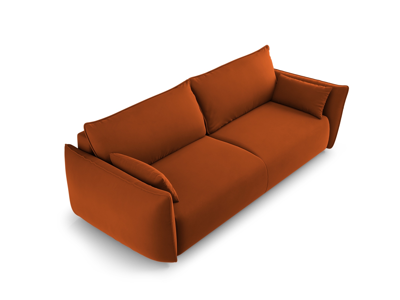 Cosmopolitan Design Schlafsofa Matera 3-Sitzer mit Bettkasten Samt Salvador Terrakotta