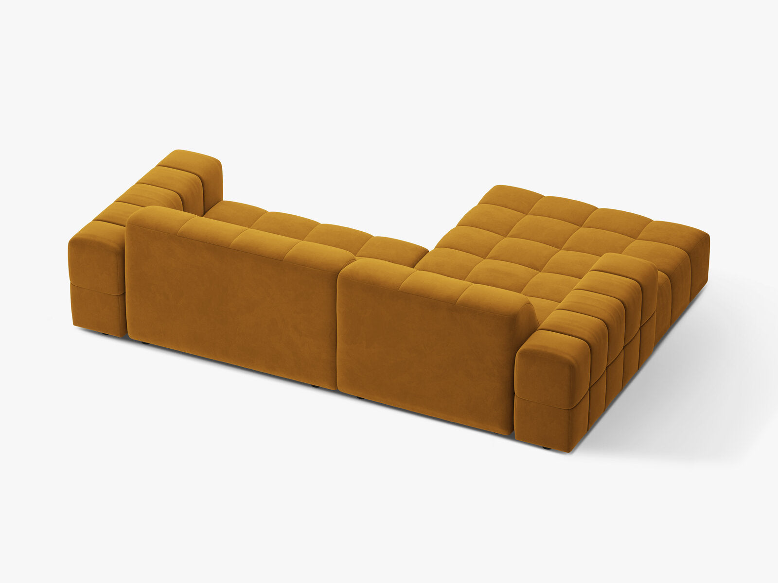 Micadoni Jennifer Ecksofa 4-Sitzer Links Samt Bluvel Gelb