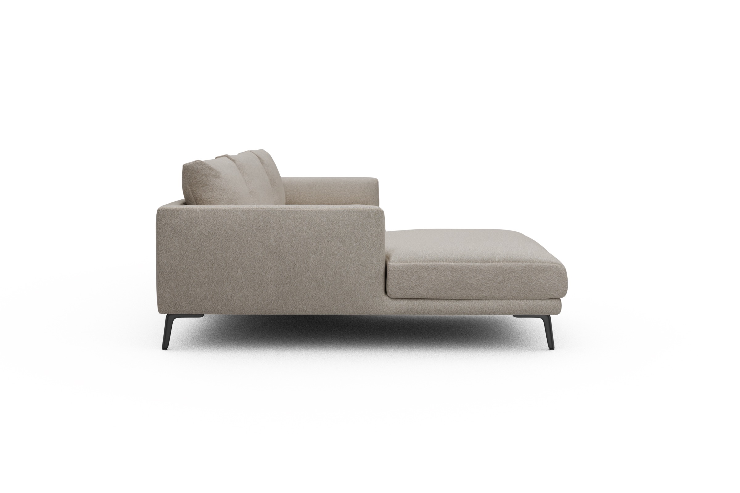 Ecksofa Karl Chaiselongue links mit 2,5-Sitzer Aivi-Lace-Beige