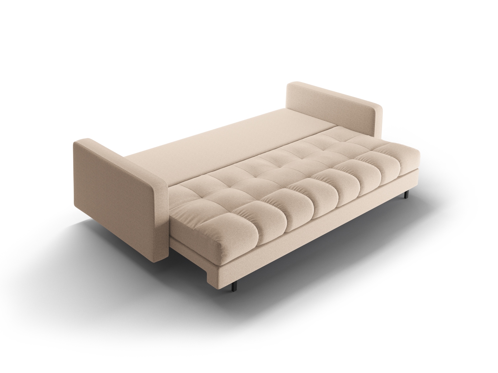 Cosmopolitan Design Schlafsofa Bali 3-Sitzer mit Bettkasten Strukturierter Stoff Neve Beige