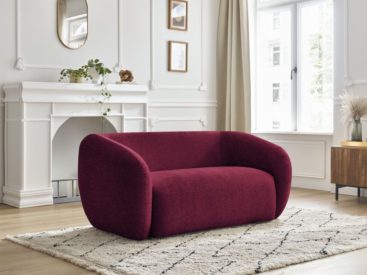 Bobochic Celine Sofa 2-Sitzer Strukturstoff Rot