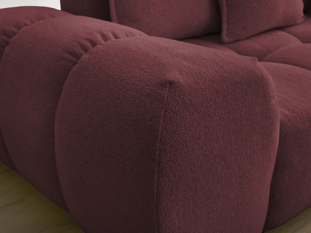 Bobochic Everest Sofa 3-Sitzer, 5 Kissen Melange-Stoff Rot
