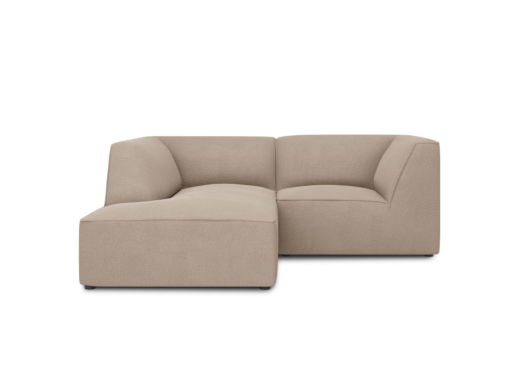 Cosmopolitan Design Ecksofa Siena 3-Sitzer Strukturierter Stoff Ottawa Dunkelbeige Links