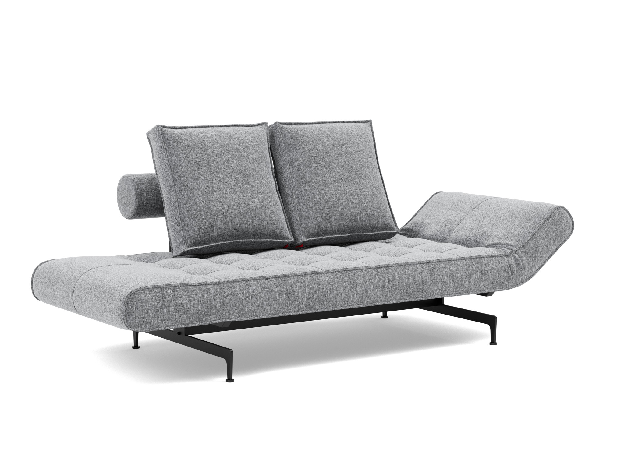 Tagesbett Ghia Strukturierter Stoff Twist 565-Granite Beine Laser schwarz