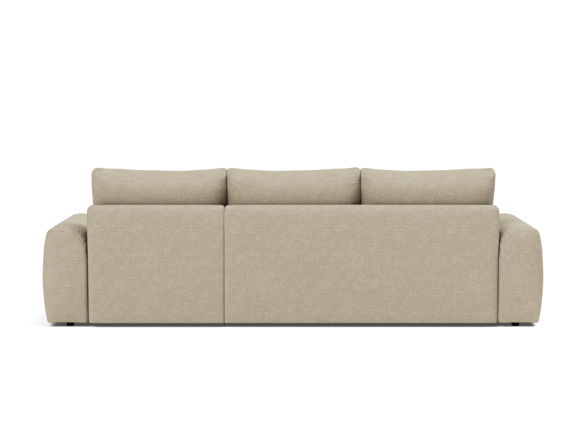 Schlafsofa Norum mit Chaiselongue und Chunky-Armlehnen Strukturierter Stoff Taura 356-Sand