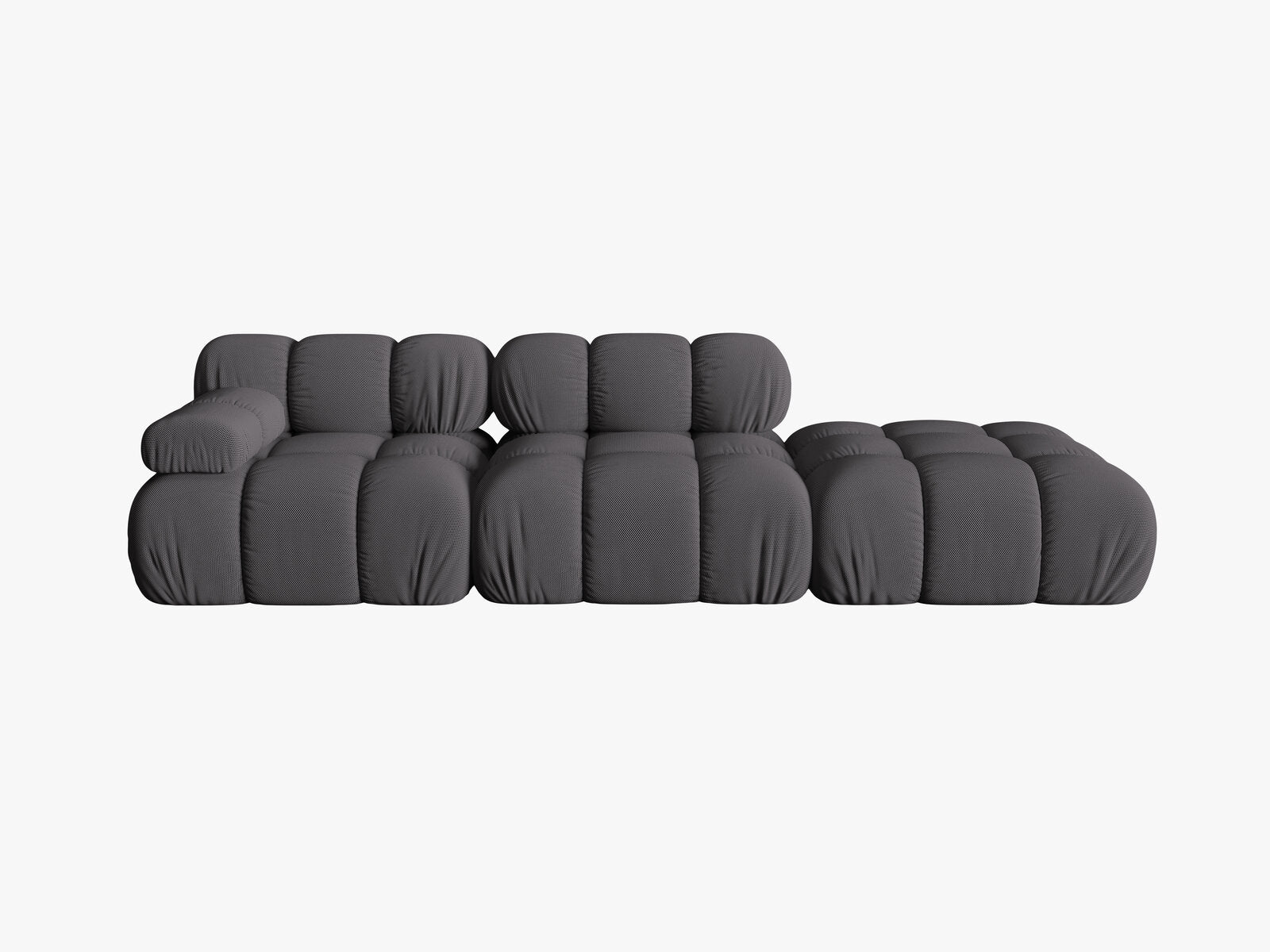 Micadoni Modulares Sofa Bellis 4-Sitzer Rechts 3D-Stoff Sonic Espresso