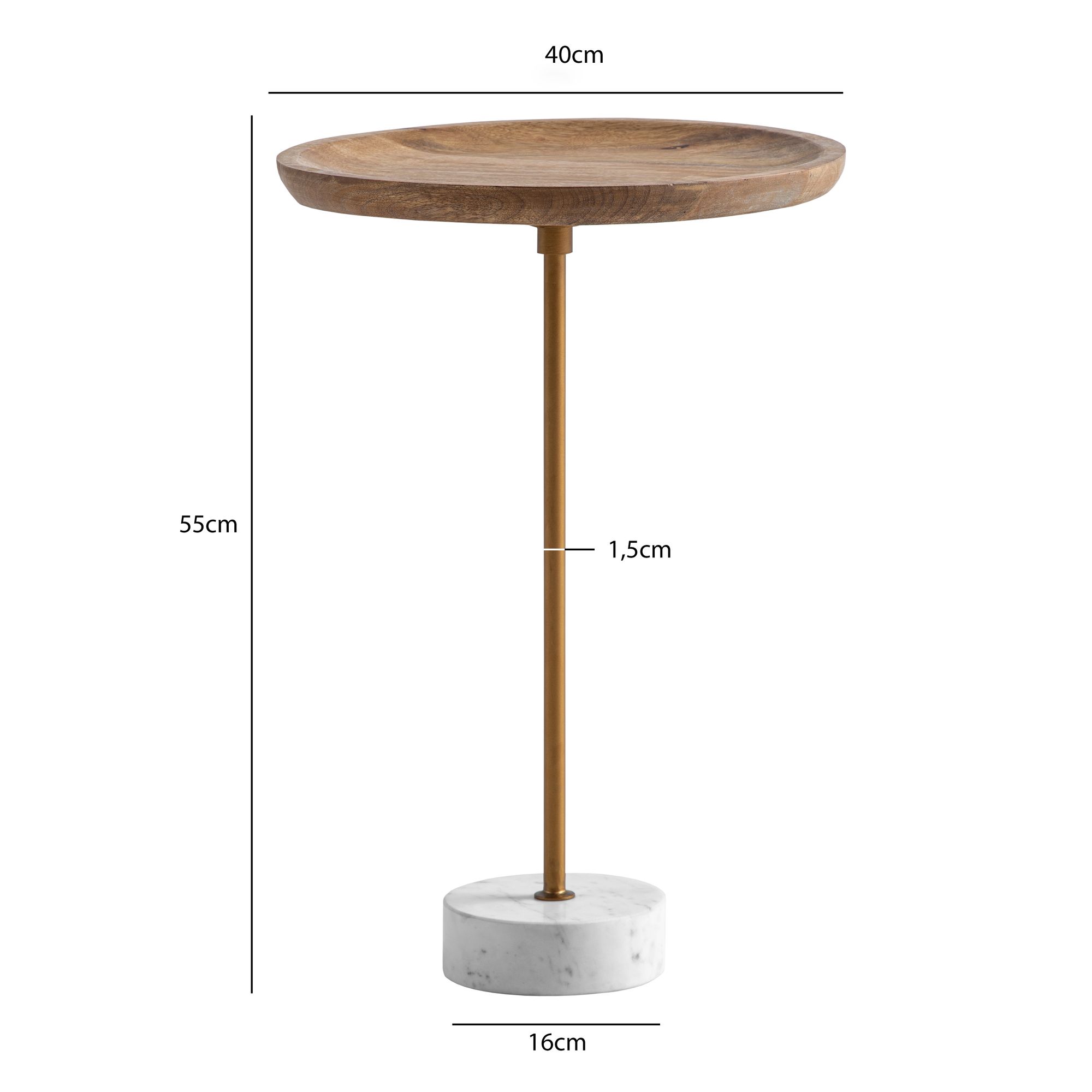 Beistelltisch Justoy Marmor Braun Ø 40 cm